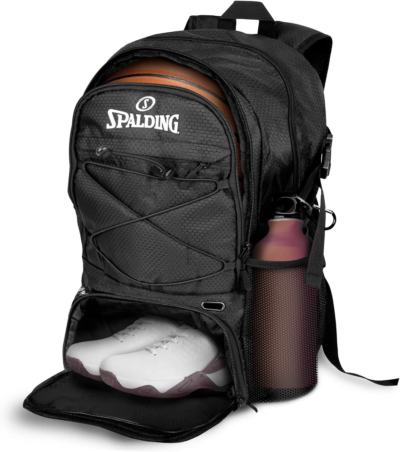 Basketball Backpack Sports Bag | Large Black Backpack with Shoe and Ball Compart