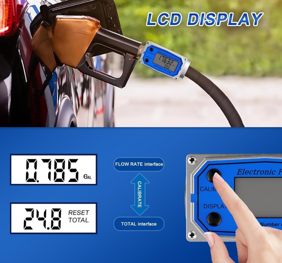 Medidor de flujo 1" medidor de combustible de turbina digital impermeable en línea NPT medidor de flujo de rosca