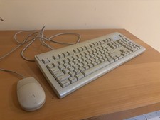 Vintage Apple Design Keyboard M2980  Apple Desktop Bus Mouse II M2706 WORKS