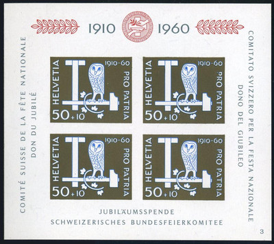 Switzerland B292-B297, MNH. Michel 714-718,Bl.17. PRO Patria 1960