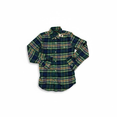 #ad GAP Shirt Long Sleeve Flannel Button Down Xl Youth Blue Plaid Tartan NWT Kids XL $14.99