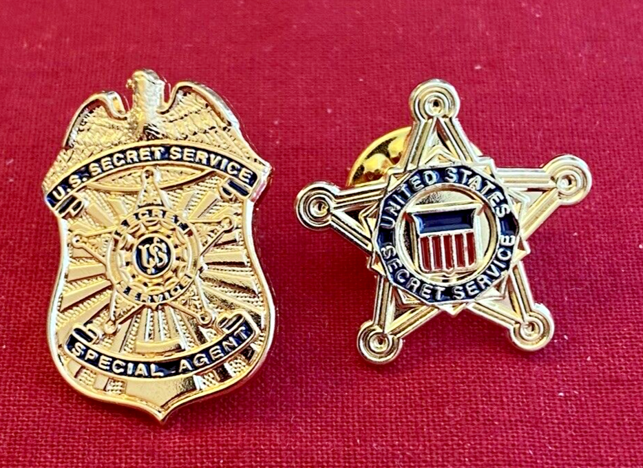 US SECRET SERVICE PINS - SPECIAL AGENT BADGE & GOLD COLORED