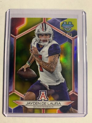 Jayden De Laura 2023 Bowman Best University #67 Yellow Refractor #D /75