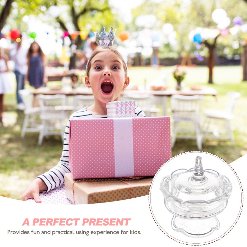 Mini Cake Stand Plate Holder with Cover Miniature Dollhouse Accessories