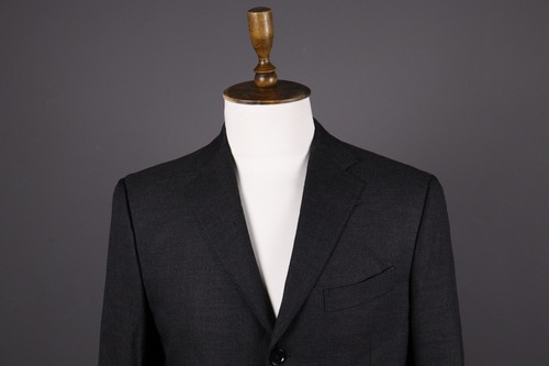 BOGLIOLI Black Wool Three Button Blazer Sport Coat Size 50 - Picture 4 of 11