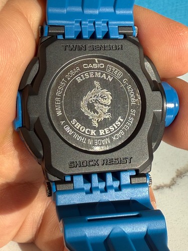 Casio G-Shock Riseman Men in Earth Blue G-9200BL 2D Solar limited edition rare - Picture 11 of 12