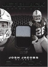 2020 Panini Black Jet Black Materals Emerald #15 Josh Jacobs /25 - NM-MT