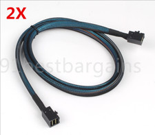 LOT of 2 Mini SFF-8643 to SFF-8643 SAS HD Data Cable Cable 100CM 1 Meter