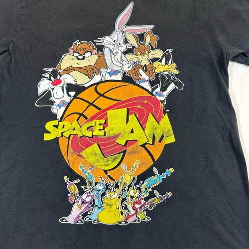 Warner Bros Space Jam Tee Shirt Mens Medium Black Michael Jordan Cartoon Graphic - Picture 6 of 6