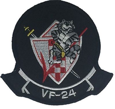 USN NAVY FIGHTER SQUADRON VF-24 PATCH FIGHTING RENEGADES RED CHECKERTAILS