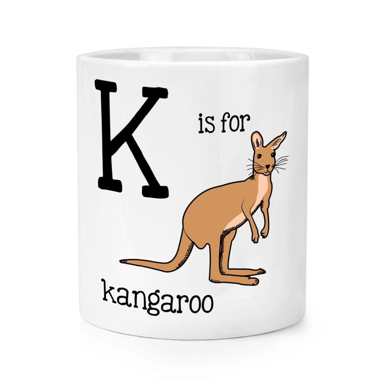 Letter K Is For Kangaroo Makeup Brush Pencil Pot - Animal Australia