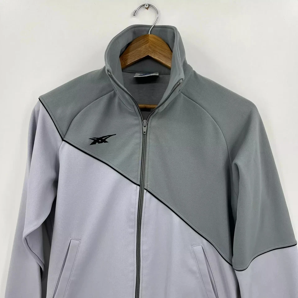 Chaqueta de Pista Asics Jóvenes Niños M Gris Bolsillos con Cremallera Completa De Colección Años 90 Hecha en Japón Foto 2 de 4