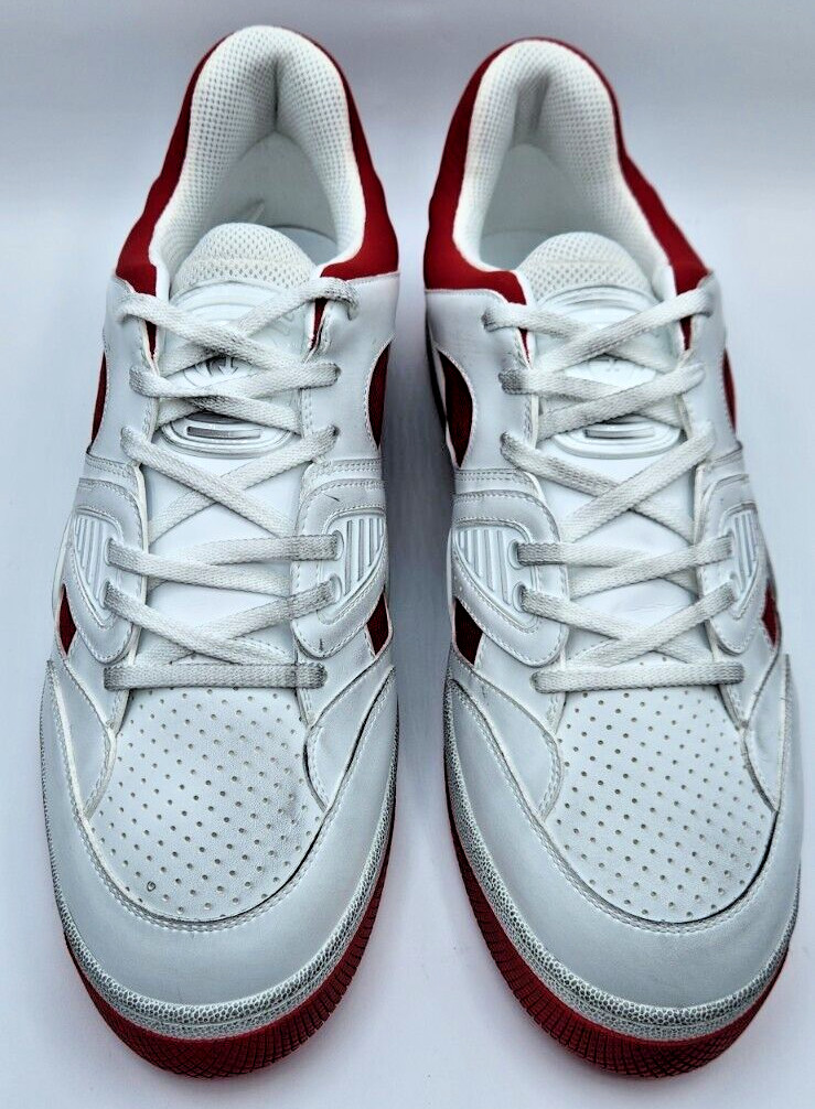 Gucci Basket Demetra Men's Distressed Sneakers White/Red/Blue UK12.5 US13 $950 thumbnail 6