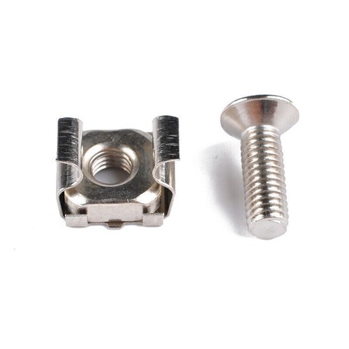 10pcs Metal Nickel-plated Square Hole Cage Nuts & Screws For Server Rack Cabinet - Afbeelding 9 van 12