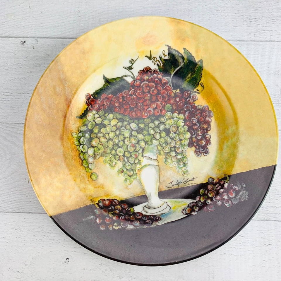 Juego de 4 platos de ensalada de cerámica Cypress Home Jennifer Garant UVAS EN JARRÓN 2 senzas Foto 4 de 4