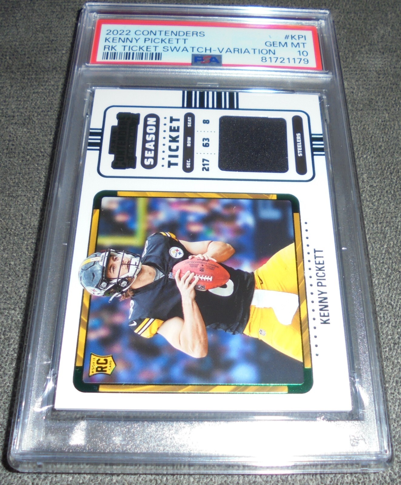 Kenny Pickett Panini Contenders Rookie Ticket Swatches #KPI Variation