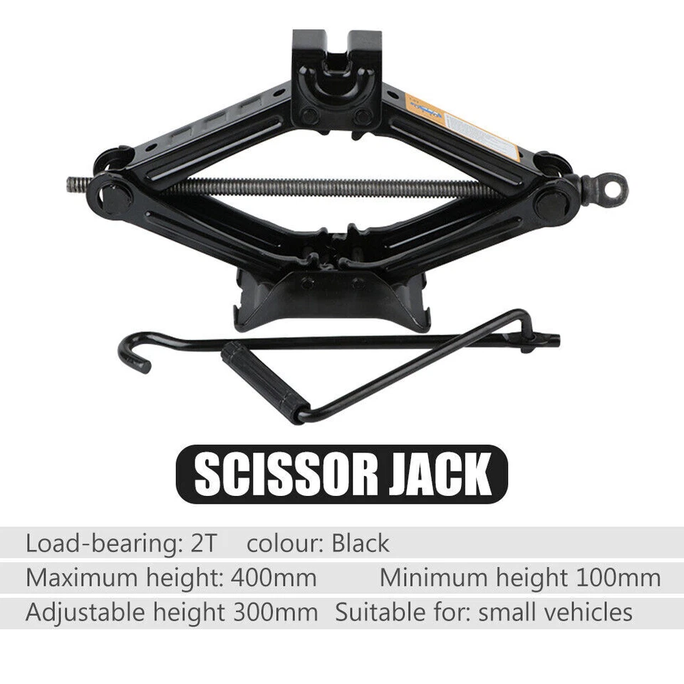 Herramienta de manivela con mango de gato de tijera de 2 toneladas para cambio rápido de rueda de neumático de garaje furgoneta de coche Foto 4 de 4