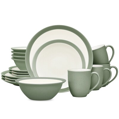 Noritake H1324 Colorwave Green 16-Piece Curve Dinnerware Set Service for 4
