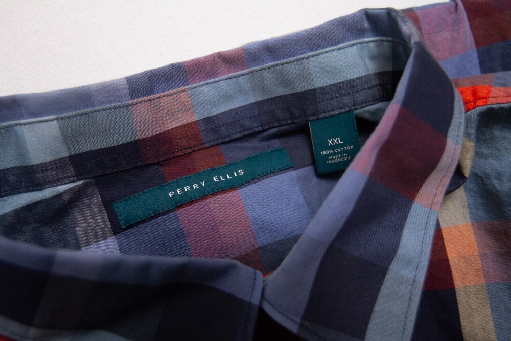 Perry Ellis Casual Dress Shirt Men XXL Multicolor… - image 4