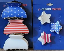 JULY 4TH HAIR CLIPS Celebrate Together Kohl's RED WHITE BLUE SHIPS FREE