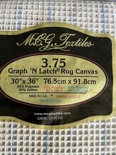 MCG Textiles 3.75 Graph N Latch Rug Canvas 30" x 36" 50/50 Poly Cotton New