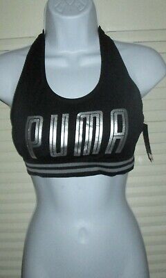 PUMA Racer Back Sports Bra Women Size M Medium Removable Cup Low Support Bra