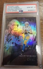 Justin Herbert Signed 2020 Panini Illusions Card PSA Autograph 10 !