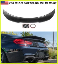 CARBON LOOK REAR TRUNK SPOILER WING LID PSM STYLE FOR 12-18 BMW F06 640i 650i M6