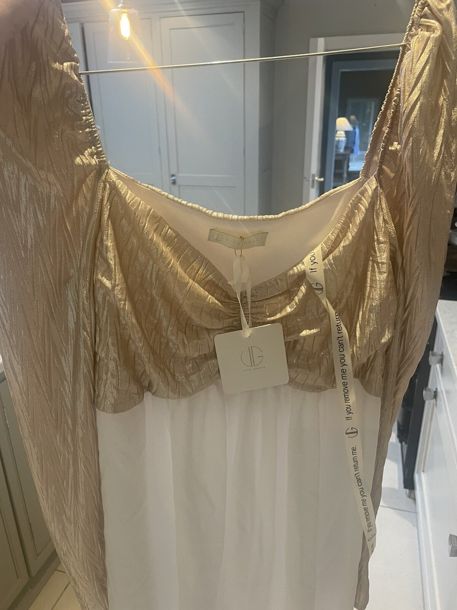 vita grace gold dress Zapakasa Women White Satin A Line Midi Graduation Dress Scoop Neck  Engagement Dress main image 1