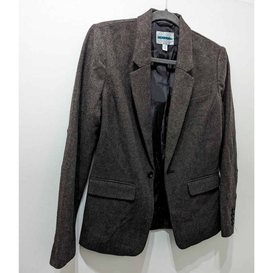 Blazer PIM + LARKIN mezcla de lana con parches en el codo para mujer talla M Foto 4 de 4