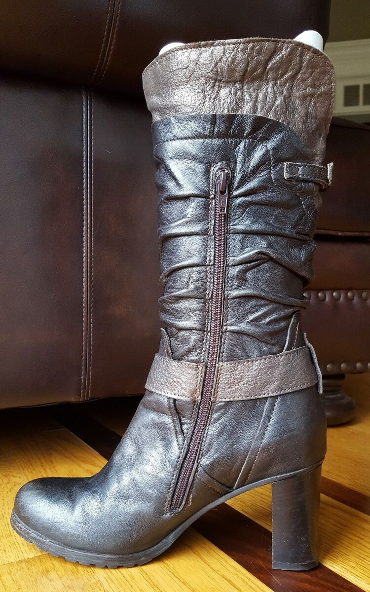 Plicht moeder Shilling Manas Design Women&#039;s Brown Leather Heel Side Zip Boots Size US 10 Euro  40 Italy | eBay