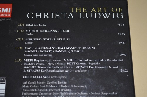 The Art Of Christa Ludwig / Mahler,Brahms... / EMI Classics 2008 / EU / 5CD Box - Bild 2 von 2