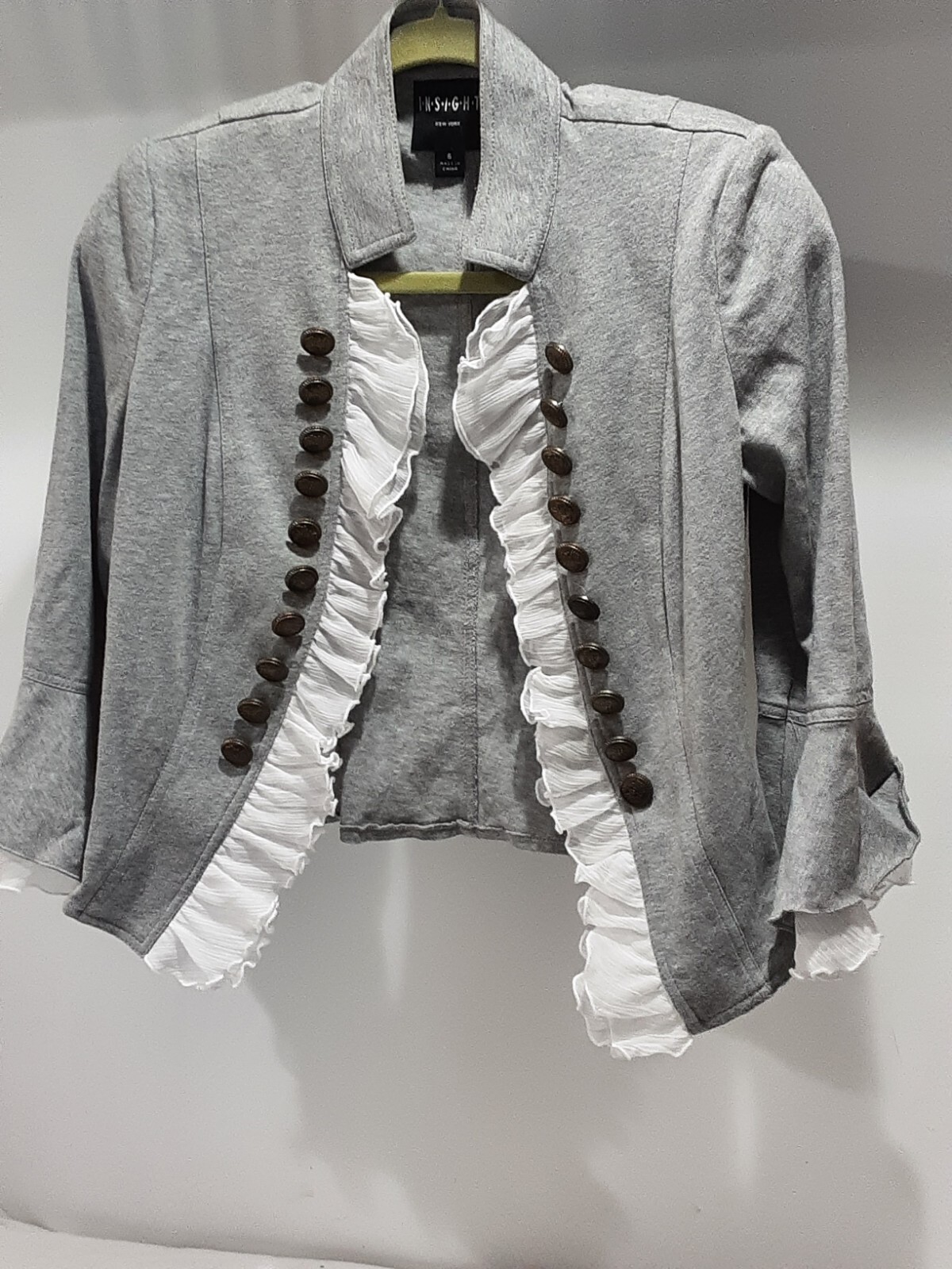 FILA Giacca stile militare Insight NY taglia 6 file di bottoni e volant steampunk