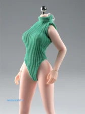 1/12 Female Green Bodysuit Jumpsuit Clothes For 6" PH TBL Action Figure Body Toy