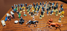 96 Vintage 1/2"- 1" Miniature HO People Hand Painted Horses Railroad Celluloid