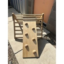 Lily and River Birch Natural 5 Star Montessori Climber With Double-sided Slide