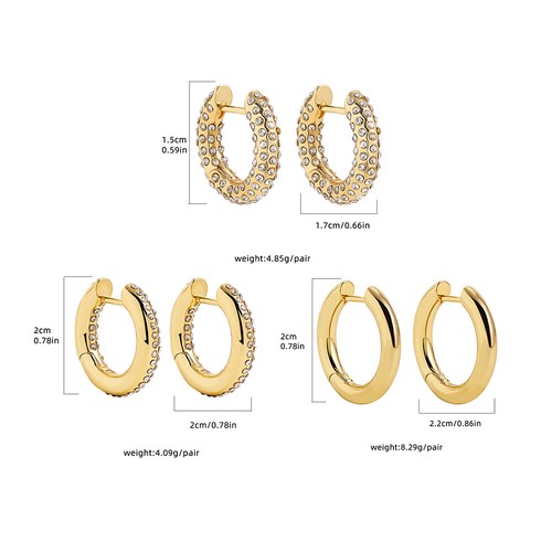 3pairs Creative Geometric Irregular Hammered Hoop Earrings Set for Women Jewelry - Picture 29 of 53