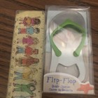 Flip-Flop Bottle Opener for Wine or Beer Beach Decor Silver Green Sandal — photo 5