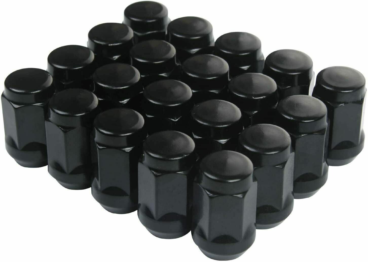 20 Black Jeep Lug Nuts 1/2x20 Bulge Acorn Lugs Closed End For 5x4.5 5x5