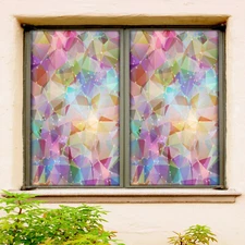 3D Red Graphics ZHUA005 Window Film Print Sticker Cling Stained Glass UV Zoe