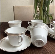 TF & S Ltd bone china vintage set 6 cup + saucers,  mint