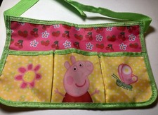 Peppa Pig Play Apron 3 Pockets Flower Bug Fruit Print 30  Waist Hook  Eye Strap