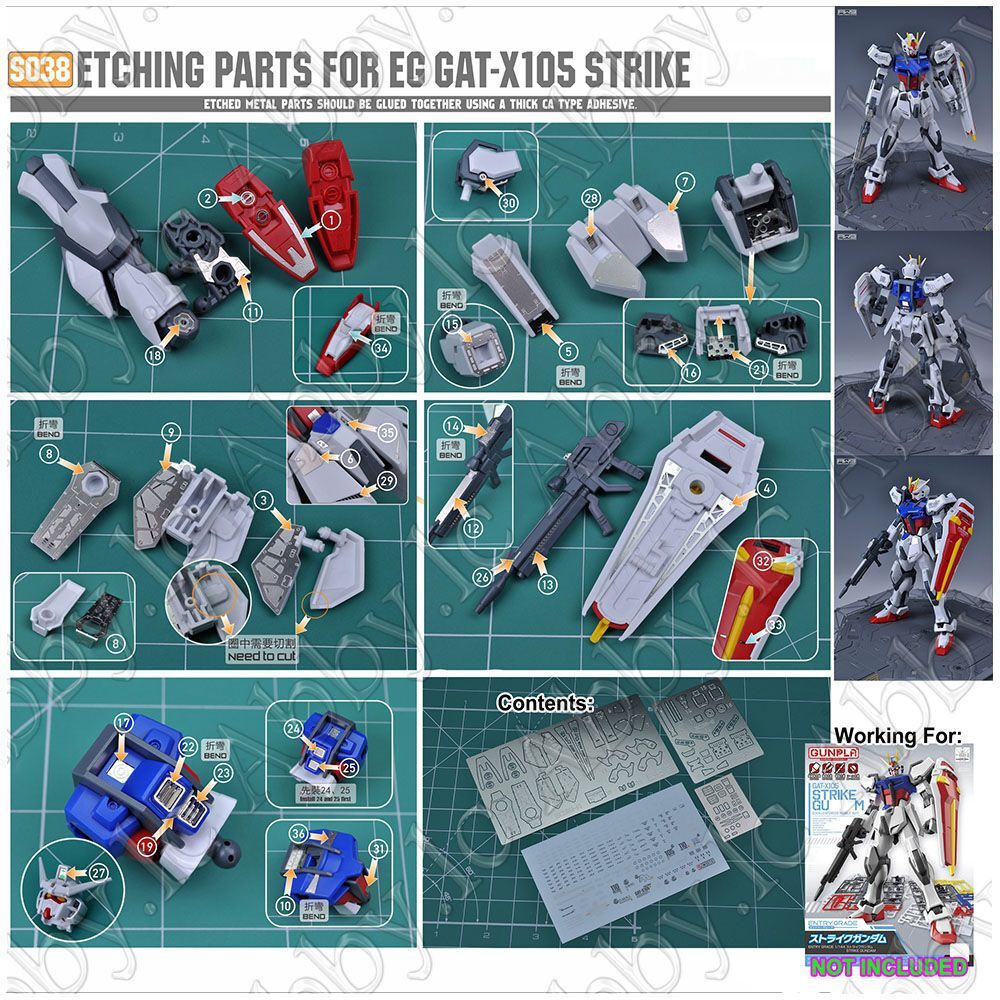 for EG 1/144 Entry Grade GAT-X105 Strike AW9 S038 Detail Part
