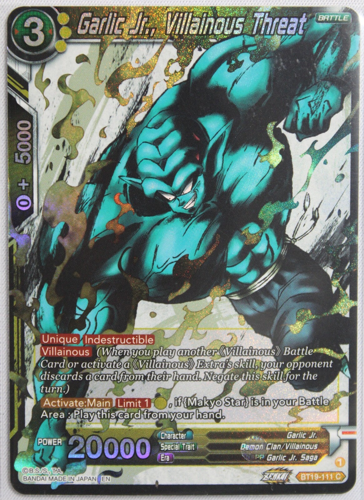 Garlic Jr., Villainous Threat BT19111 C Foil NEW Fighter's Ambition eBay