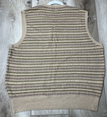 Vintage Polo Ralph Lauren Fair Isle Pullover Weste Leinen Baumwolle Preppy Gr. XL - Bild 5 von 8