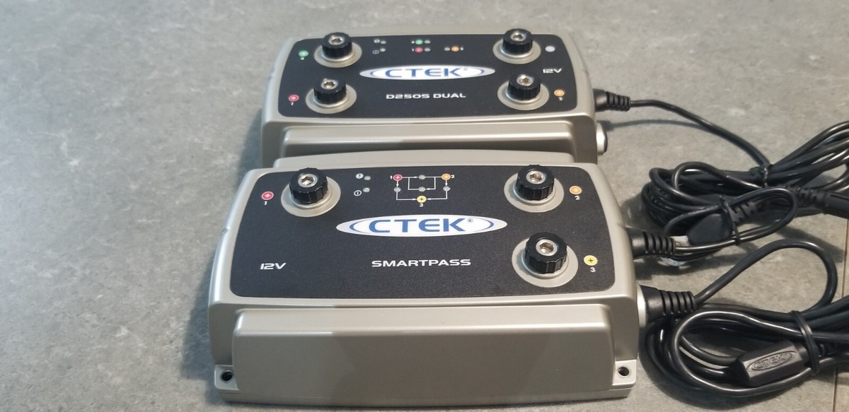 CTEK D250S DUAL & CTEK SMARTPASS 100A Marine Battery Charger | 12V