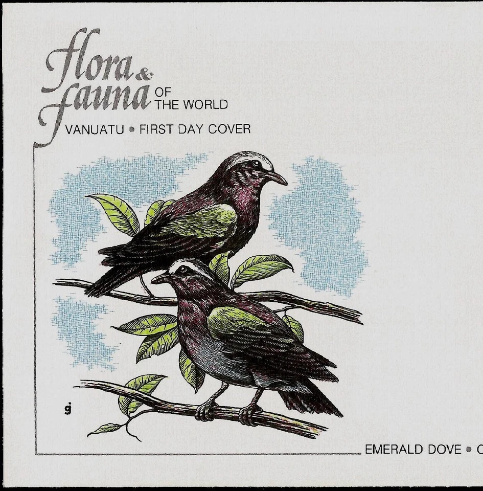 Exotic Birds Emerald Dove Vanuatu Pazifik Ersttagsbrief Vogel Smaragdtaube FDC - Bild 2 von 3