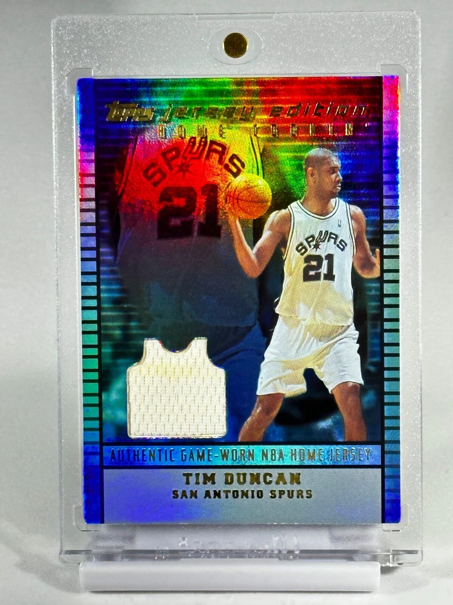 2003 Topps TIM DUNCAN REFRACTOR Jersey Card San Antonio Spurs HOF
