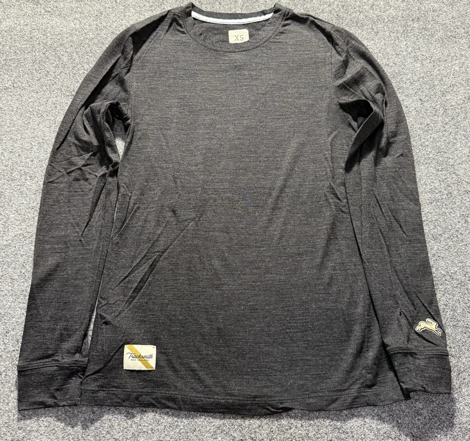 Tracksmith Womens Merino Wool Base Layer Long Sleeve Pullover XS Gray Running