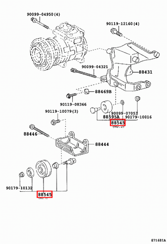 Genuine LandCruiser FZJ80 FZJ79 FZJ78 FZJ76 1FZ Air Conditioner Idler Pulley - Picture 5 of 20